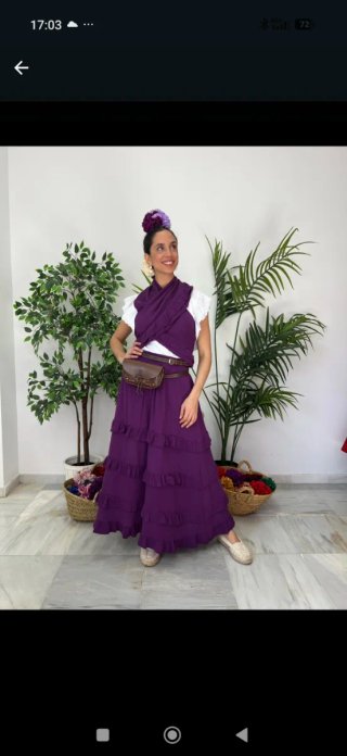 Conjunto falda y piquillo feria romería fiesta