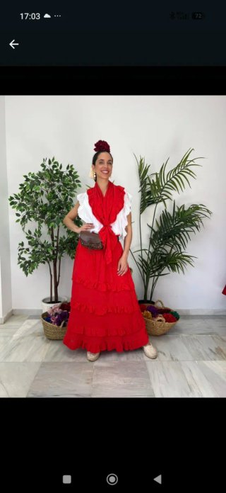 Conjunto falda y piquillo feria romería fiesta