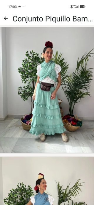 Conjunto falda y piquillo feria romería fiesta