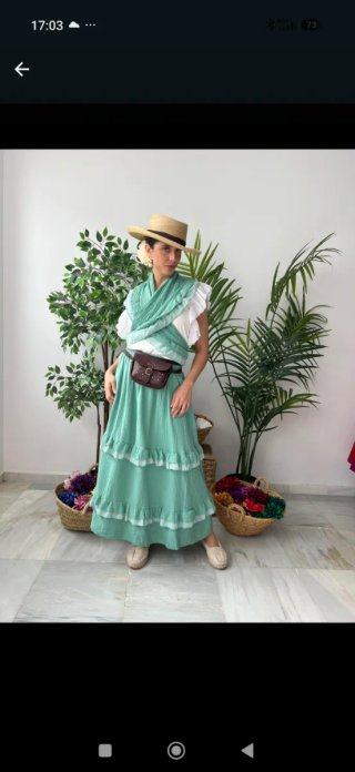 Conjunto falda y piquillo feria romería fiesta