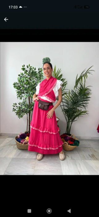 Conjunto falda y piquillo feria romería fiesta