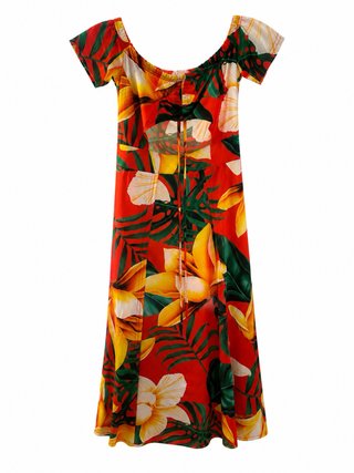 Vestido largo estampado tropical