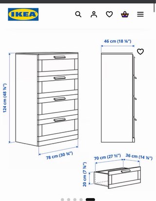 Cómoda alta de madera