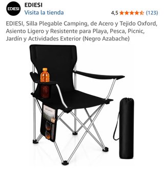 Silla Camping Plegable EDESI Negra