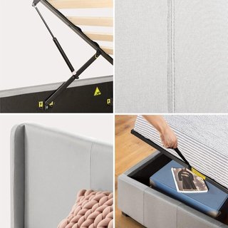 Canapé 90 con cabecero tapizado gris
