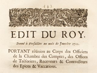 1711 ANTICO DOCUMENTO EDIT DU ROI - LUIGI XIV