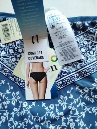 Braguita bikini reversible O'Neill azul y blanco