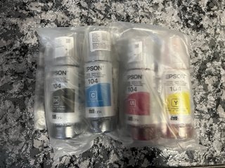 Pack 4 Botellas Tinta Epson 104 EcoTank Originales