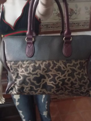 Bolso Tous Piel Negro y Dorado