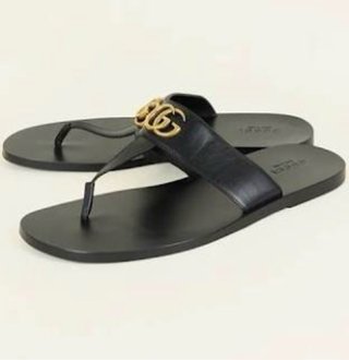 Sandalias Gucci Negro y Dorado