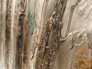 Cuadro Abstracto 80x80 Marrón y Dorado