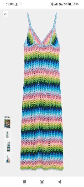 Vestido largo Zara punto tirantes multicolor