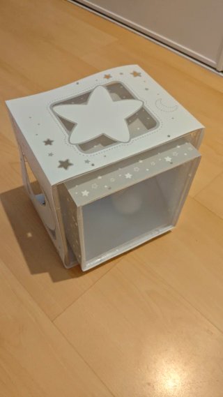 Lámpara infantil estrellas y luna gris/blanca