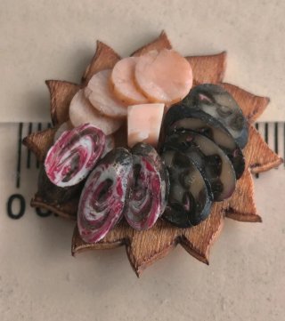 Tabla de fiambres miniatura casa muñecas