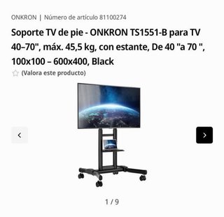 Soporte TV Móvil ONKRON TS1551 Negro