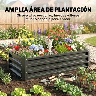 Jardinera Elevada Acero Galvanizado 120x60 Gris