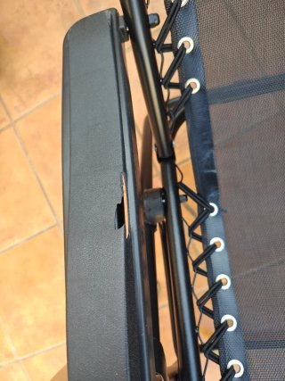 Silla de playa reclinable negra(roto pequeno)