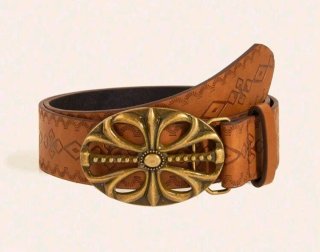 Cinturón Vintage Boho Marrón y Dorado