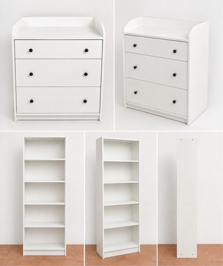 Cómoda y Estantería IKEA Blanca