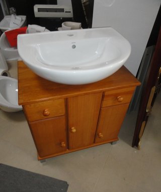 Mueble baño lavabo madera provenzal