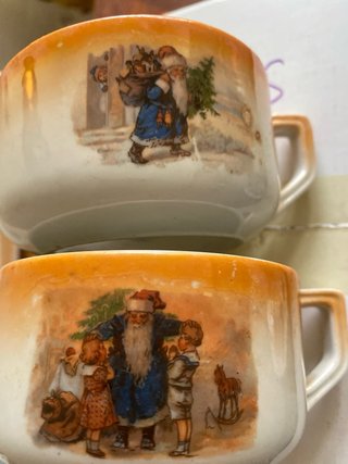 Juego 2 tazas y platos años 50