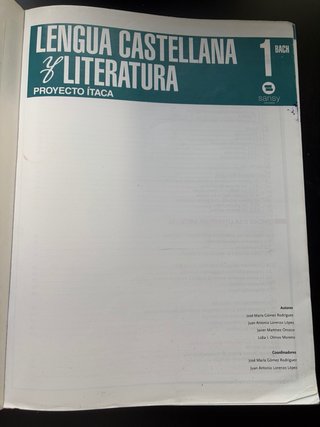 Lengua castellana y literatura, 1 BACH.