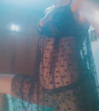Vestaglia sexy in pizzo e fantasia a pois