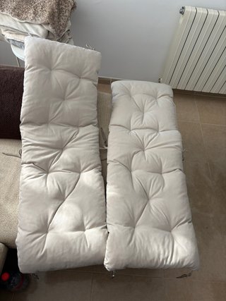 Cojines largos beige para exterior