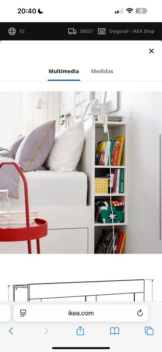 Cabezal de cama Ikea blanco BRIMNES