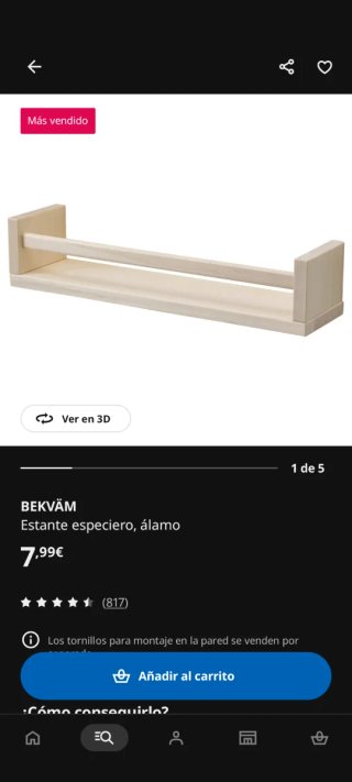 Estante especiero Bervam madera