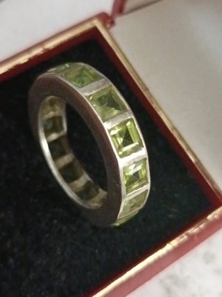 Anillo Plata  Piedras Verdes