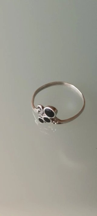 Anel Vintage Prata e Onix