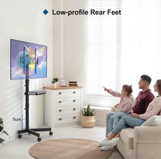 Soporte TV BONTEC con Ruedas Negro