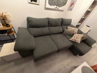 Sofá chaiselongue 3 plazas gris