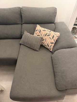 Sofá chaiselongue 3 plazas gris
