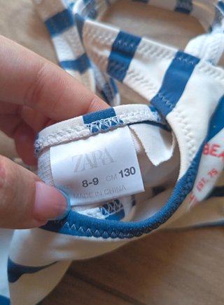 Zara Bikini Righe Blu Bianco 8-9 Anni marinaio