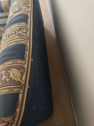 Sofá cama tela y madera