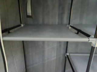 Armario ropero de tela gris y plastico