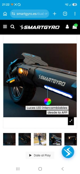 Patinete Eléctrico SmartGyro Dual M Nuevo
