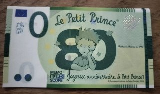 Solo oggi - Banconota 0 euro dedicata a Il Piccolo Principe