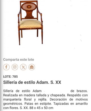 Aparador y silla de recibidor.