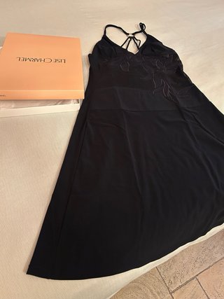 Vestido negro con flores O camison