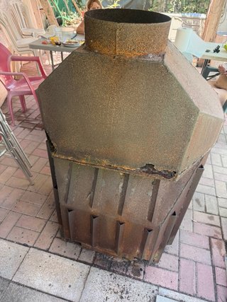 Chimenea Hierro Forjado Puertas Cristal
