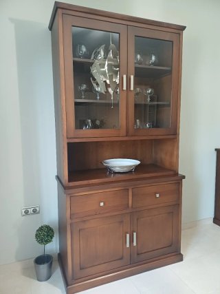 Alacena vitrina madera 113x50x220