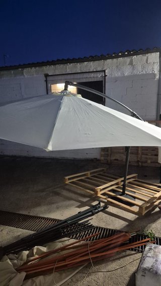 Sombrilla Excéntrica Aluminio Giratoria Gris 245cm