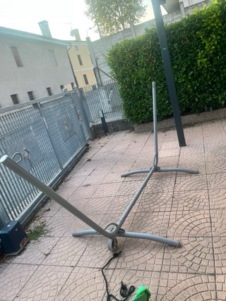 Amaca ikea con supporto in tessuto e metallo