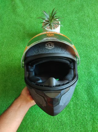 Casco Moto Integral Talla M Diseño Gato Gris