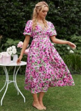 Vestido floral midi
