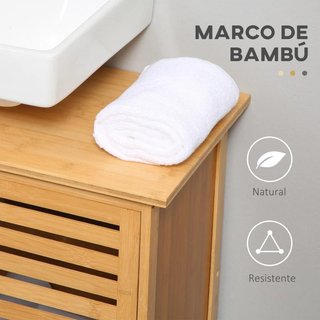 Mueble Armario para Debajo del Lavabo de Bambú