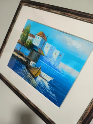 Cuadro al óleo paisaje marino